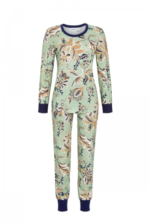 Pyjama bloemenprint GROEN