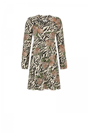Nachtkleed met laagjeslook BEIGE
