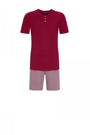 Herenpyjama met knoopsluiting BORDEAUX