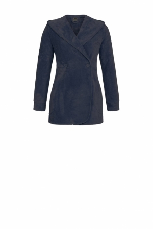 Fleece kamerjas met knopen BLAUW