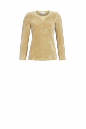 Fleece trui COGNAC