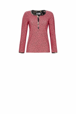Damespyjama Bloomy knopen RED