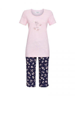 Pyjama roze gebloemd ROZE