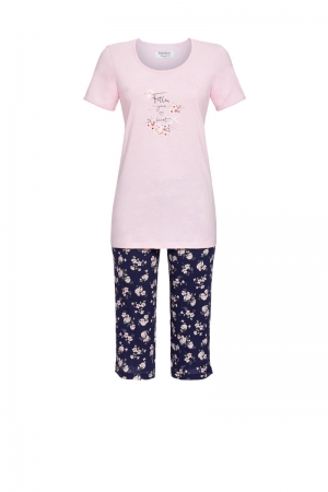 Pyjama roze gebloemd ROZE