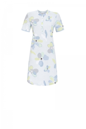 Nachthemd met knoopsluiting BLAUW