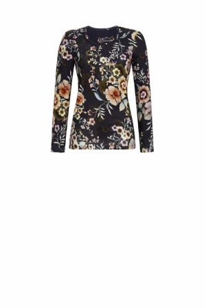 Pyjama met bloemenprint BLAUW