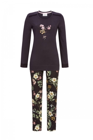 Pyjama gebloemd BLAUW