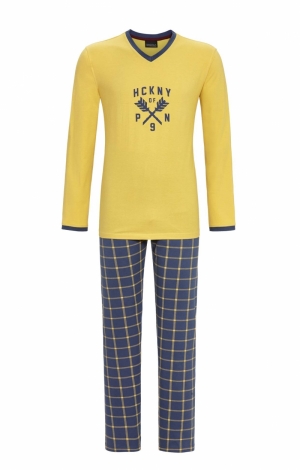 Pyjama met geruite broek GOUD