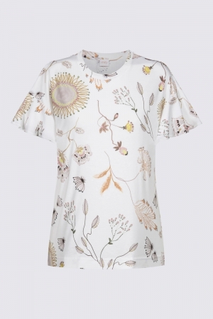 Pearl shirt met korte mouw WIT