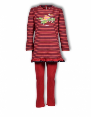 Meisjespyjama dinosaurus DARK RED