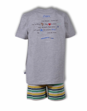 Woody jongens pyjama Zebra GREY