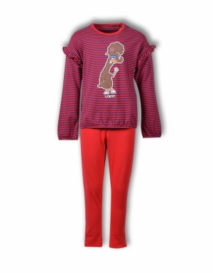 Meisjes pyjama Alpaca ROOD-BLAUW