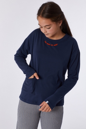 Meisjespyjama met streepjes BLAUW