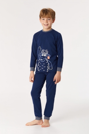 Woody jongenspyjama schaap Leo BLAUW