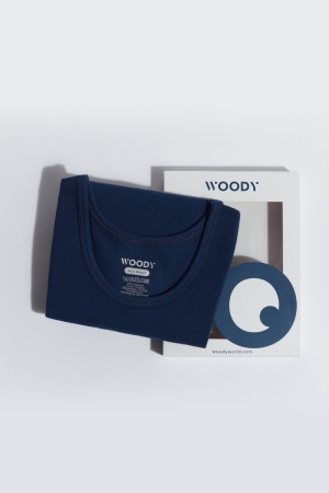 Woody jongens singlet BLAUW