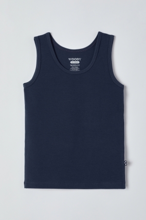 Woody jongens singlet BLAUW