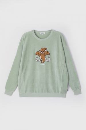 Pyjama velours Knut Mammoet PASTELGROEN