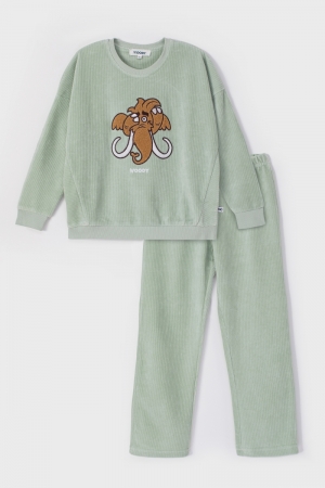 Pyjama velours Knut Mammoet PASTELGROEN
