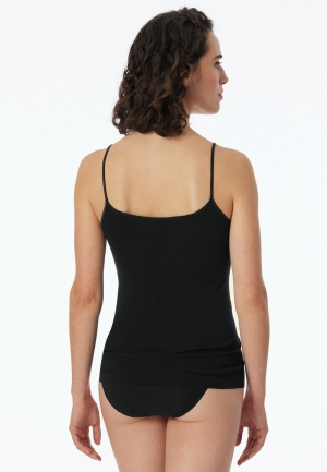 Luxury top spaghetti ZWART