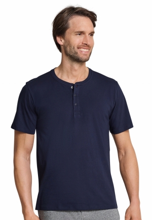 T-shirt met knopen DARK BLUE