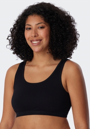 Bustier in organic cotton 2-p ZWART