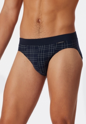 Slip fijne interlock met patro DONKERBLAUW