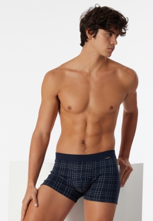 Short fijne interlock met patr DONKERBLAUW