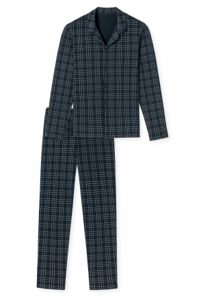 Pyjama met knoopsluiting inter DONKERBLAUW