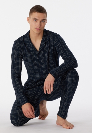 Pyjama met knoopsluiting inter DONKERBLAUW
