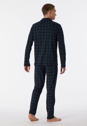 Pyjama met knoopsluiting inter DONKERBLAUW