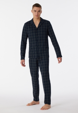 Pyjama met knoopsluiting inter DONKERBLAUW