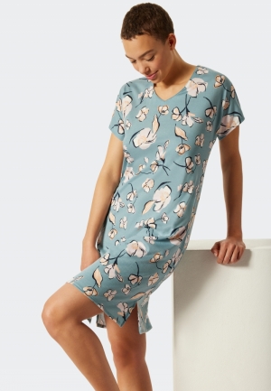 Nachtkleed Modern Floral GRIJS