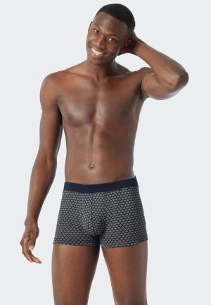 Short patroon Fine Interlock BLAUW