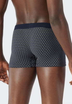 Short patroon Fine Interlock BLAUW