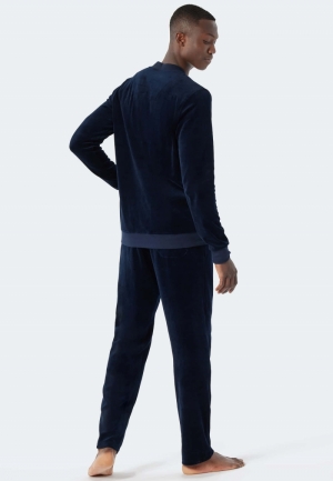 Vrijetijdspak velour BLAUW