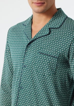 Herenpyjama met doorknoopshirt GROEN