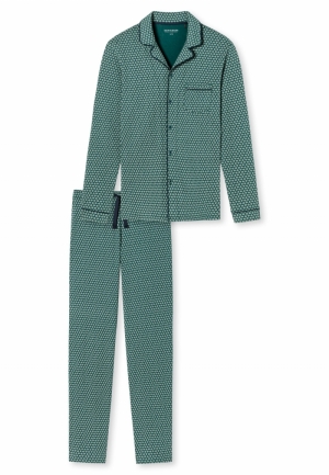 Herenpyjama met doorknoopshirt GROEN