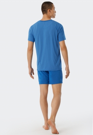 Pyjama kort ronde hals, Long L BLAUW
