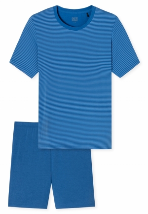 Pyjama kort ronde hals, Long L BLAUW