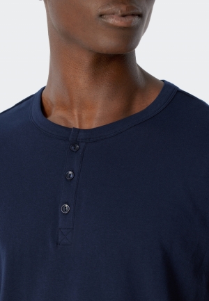 Pyjama kort met knoopsluiting BLAUW