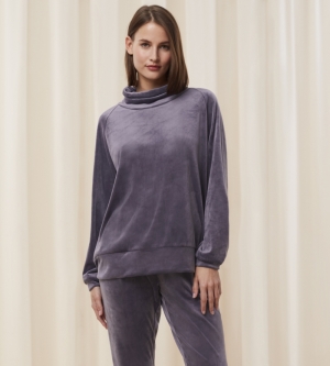 Cosy Comfort Velour Sweater SLATE