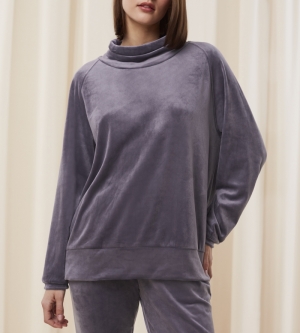 Cosy Comfort Velour Sweater SLATE