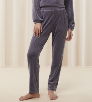 Cosy Comfort Velour broek SLATE