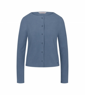 Natural Spotlight Rib cardigan BLAUW