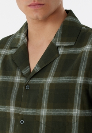 Pyjama geruit knoopsluiting DONKERGROEN
