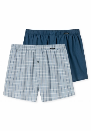 Boxershorts 2-pack katoen BLAUW