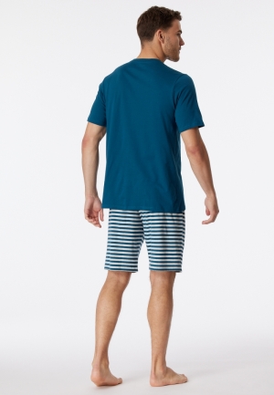 Pyjama kort met knoopsluiting JEANSBLAUW