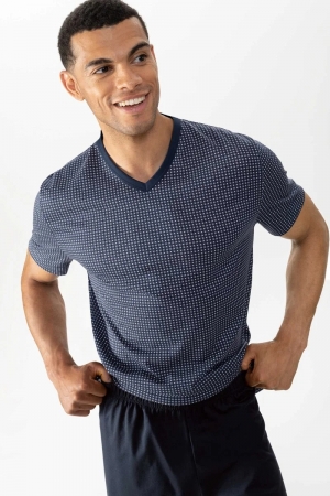 Herenpyjama Blue Grid YACHT BLUE