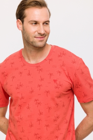 Herenpyjama palmbomenprint ROOD