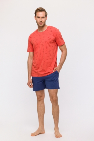 Herenpyjama palmbomenprint ROOD